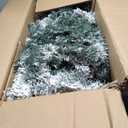  6 FT Snow Flocked Christmas Tree, Artificial Holiday Hinged Pine Tree with 600 Branch Tips, Solid Metal Stand, Premium Xmas Full Fake Tree for Home, Office, Party Decoration