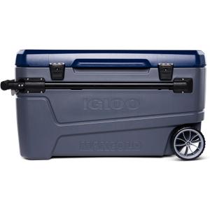 Igloo Maxcold Glide 110Qt Wheeled Cooler | Insulated Hard Shell Ice Chest,  Carbonite 168-Can