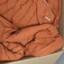 Andency Burnt Orange Oversized Super King Comforter Set 120x120, Extra Large King Size Comforter Oversize Boho Soft Warm Bedding Comforter Sets, 3 Pieces Aesthetic Chevron Textured Bedding Set
