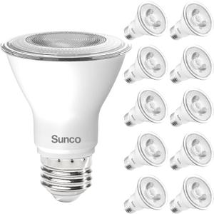 Sunco 10 Pack PAR20 LED Bulbs, Flood Light Bulb Outdoor, 500 LM, 7W (50W Equivalent), 2700K Soft White, E26 Medium Base, Dimmable, Track Lighting for Indoor/Outdoor Use, Wet Rated UL
