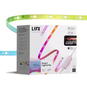 LIFX Everyday 20ft Smart LED Lightstrip with Matter, RGB + Tunable White, Wi-Fi Color Changing Light Strip, Cuttable & Extendable, No Hub Required, Compatible with Alexa & Google