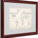 Trademark Fine Art Typography World Map Artwork by Michael Tompsett in Wood Frame, 16 by 20-Inch (20L" x 16W")