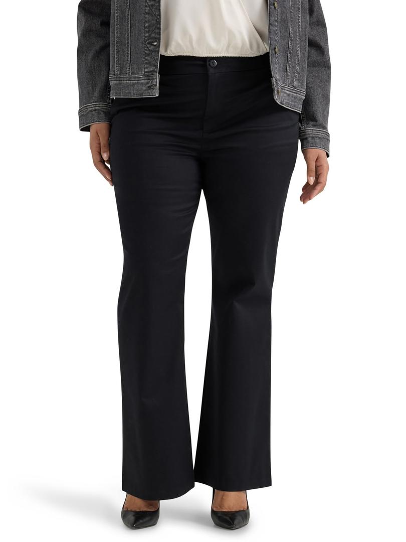 Lee Womens Plus Size Wrinkle Free Mid Rise Bootcut Pant Size 18 W Medium