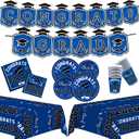 OHOME Graduation Decorations 2026 - Graduation Decorations Class of 2026 - Serve 24 - Blue Plates Tablecloth Napkins Cups Banner - Graduation Party Favors Supplies