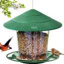 Hanizi Bird Feeder Outdoor Hanging for Wild Bird Seed, Green