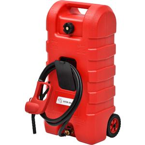 YITAMOTOR Fuel Caddy 15 Gallon, Fuel Transfer Tank, Portable Gasoline Diesel Fuel Tank with Manual Transfer Nozzle, Diesel Fuel Container, Red