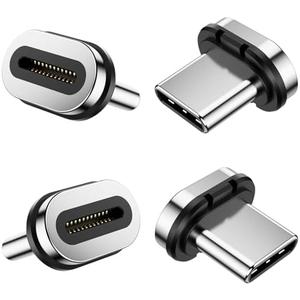 24 Pin Magnetic USB C Tips, 4 Pack Type C Connector USB C Tips Head Compatible USB C Magnetic Adapter and 24Pin Magnetic Cable