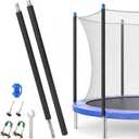 Trampoline Poles Replacement Lower and Upper Replacement Poles Universal Trampoline Enclosure Accessories with Straight Pole, Trampolines Foam Sleeve, Pole Caps, Hardware, Fit 8-16 ft