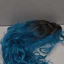 NAYOO Long Ombre Bluish Green Wavy Wig for Women 26 Inch Middle Part Curly Wavy Wig Natural Looking Synthetic Heat Resistant Fiber for Daily Party Use (Ombre Bluish Green)