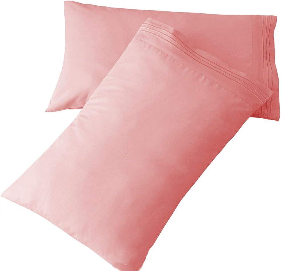 SONORO KATE Luxury Pillowcase Set Brushed Microfiber 1800 Bedding - Wrinkle, (Coral, 2 Pillowcases Standard)