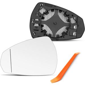 Driver Side Mirror Compatible with Audi A3 2013-2019, Audi A3 Quattro 2015-2019, Left Side Mirrors Replacement Glass with Backing Plate, Power Heated