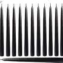 Black Taper Candles 12 Inch Tall Unscented Elegant Premium Quality Dripless Smokeless Hand-Dipped - Set of 12 - for Holiday Decoration Wedding Dinner Table Birthday Made in USA