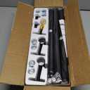 YaFex Heavy Duty Curtain Rods 32-150 Inch, 1 Inch Adjustable Black Curtain Rod for Windows, Extra Long Window Treatment Rods with Aluminium Finials, Easy Installation