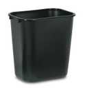 Rubbermaid Commercial Products Wastebasket/Trash Can, 7-Gallon/28-Quart, Black, Plastic, for Bedroom/Bathroom/Office, Fits Under Desk/Sink/Cabinet, Pack of 4