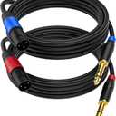 Jozzai (2Pack /10 FT) Male XLR to 1/4 Inch (6.35mm) TRS Mono Jack Microphone Cable, Balanced 3 Pin XLR to Quarter inch TRS Plug Mic Cord for Dynamic Microphone