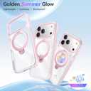 Summer Series 360 Spin Stand for iPhone 17 Pro Case (Compatible with MagSafe) [Military Drop Protection] Magnetic Clear Shockproof Protective for 17 Pro Phone Case 6.3'', Pink