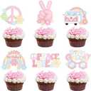 2 pack Ercadio 36 Pack Hippie Party Cupcake Toppers Glitter Peace Sign Cupcake Picks Peace and Love Dove Rainbow Cupcake Toppers for 60s Hippie Retro Theme Party Cake Decoration Supplies