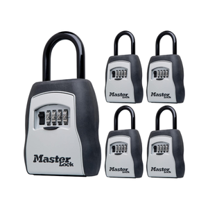 Master Lock Key Lock Box with Code, Outdoor Lock Box for Realtors, Property Managers and Landlords, Ideal for Short-Term Rentals, Key Safe Holds 5 Keys, 5 Pack, 5400EC5