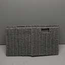 Vagusicc Wicker Basket, Set of 2 Hand-Woven Wicker Storage Basket, Foldable 11 inch Cube Storage Bins, Storage Baskets for Organizing Shelves, Closet Organizers and Storage Bins, Gray (111111) (Grey)
