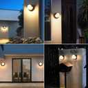 Aiwewin 2 Pack Outdoor Wall Sconces, 6 Inch Modern Round LED Exterior Light Fixtures, 1200LM 3CCT Selectable (3000K/4000K/6000K), IP65 Waterproof Black Aluminum Porch Lights for Garage, House, Garden