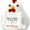 Congratulations Gifts for Women Men, Divorce New Job Beginnings New Chapter Gift for Women Emotional Crochet Chicken Graduation Promotion Gift for Son Daughter Coworkers Friend Christmas (Cheers)