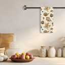 TNUW Fall Mushroom Dragonfly Kitchen Towels 16x24 Inch, Vintage Cottagecore Fall Botanical Dish Tea Towels for Kitchen, Farmhouse Rustic Pine Cone Snail Decorative Hand Towel for Bathroom Decor