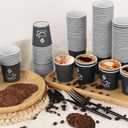 GGOLDMER 4 oz Paper Coffee Cups - 500 Pack Paper Espresso Cups, Disposable Coffee Cup, Small Paper Cup for Hot or Cold Beverage, Espresso, Cappuccino for Party, Picnic, Home, Office and Business (Black)