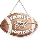 Family Fall Football Signs, Fall Decoration Signs, Decorative Hanging Wall Wood Sign, Farmhouse Autumn Sign, Front Door Decor, Rustic Thanksgiving Decorative for Porch Home Wall Indoor Outdoor Decor