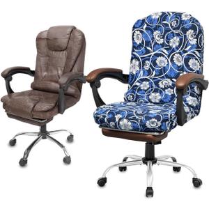 NeColorLife Large Office Chair Cover Lightweight Stretchable Desk Chair Slipcover for High Back Chairs, Washable & Non-Slip, Floral Pattern (Large Size, Printed Design B)