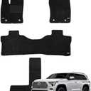 WENNEBIRD Superior Carpet Floor Mats for 2023-2025 Toyota Sequoia 7 Seats (Not for 8 Seats), 0.6-Inch Ultra-Thick, Noise-Reducing, All-Weather Waterproof Anti-Slip – 4-Pc Set