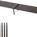 Metal Plant Stand, Rust-proof Aluminum Flower Pot Stand, Heavy Duty Planter Display Shelving for Patio Balcony Garden Living Room Decorative (Ebony, 47.2 Inch)
