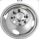 16" Wheel Simulators for 1992-2016/2018-2021 Ford E350 E450 Truck | 2 Front & 2 Rear Hubcaps,304 Polished Stainless Steel Wheel Covers,8 Lug 4 Hand Hole with Bolt On Hardware