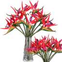 Hanaive 20 Pcs Bird of Paradise Artificial Plant 24 Inches Hawaiian Tropical Flowers Fake Rubber Strelitzia Faux Flowers Bouquet for Home Garden Office Wedding Indoor Outside Party Decor DIY (Pink)