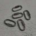 SHONAN 2.3 Inch Stainless Steel Chain Quick Links- 5 Pack 1/4" Locking Carabiners, Chain Hooks, Twist Key Ring Screw Chain Link, 650 Lbs Capacity