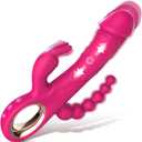 Thrusting Rabbit Vibrator for Blended Full-Body Pleasure, with G Spot & Clitoral Stimulation for Pinpoint Ecstasy, and an Ergonomic Handle for Effortless Control