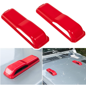 Engine Hood Hinge Cover Trim Exterior Accessories Decoration for 20182025 Jeep Wrangler JL JLU Sports Sahara Freedom Rubicon Unlimited Gladiator JT 2Door & 4Door (Red 2PCS)