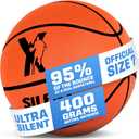 YGA Silent Basketball Official Size 7 (29.5"): Upgraded 95% Bounce - Ultra Quiet Airless Basketball for Dribbling Indoor - Soft Foam Basketball (Vacuum Sealed, Orange)