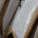 Karl home Accent Chair Mid-Century Modern Chair with Pillow Linen Fabric Upholstered Lounge Arm Chair with Solid Wood Frame & Soft Cushion for Living Room, Bedroom, Balcony, Beige