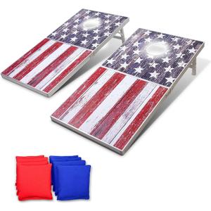 GoSports 4 x 2 ft Ultra Portable Cornhole Board Set - Choose LED Lights or Standard - Regulation Size Corn Hole Games for Adults, Perfect for Tailgating and Camping - Includes 8 Bean Bags & Rules