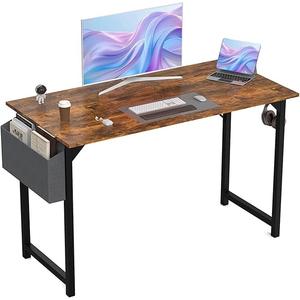 47 Inch Desk Office with Storage, Modern Simple Style Gaming Computer Table for Youth Student Adult, Metal and Wood Home Office Furniture, Rustic Brown