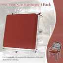 Basic Beyond Outdoor Chair Cushions for Patio Furniture, Waterproof Outdoor Seat Cushions Set of 4 18 x 18, Patio Chair Cushions Set of 4 with Ties and Handle, Brick Red