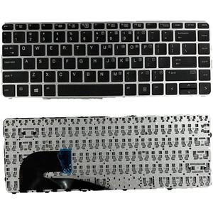 Laptop Replacement US Layout Without Backlit Without Pointer Keyboard for HP EliteBook 745 G3 G4 840 G3 840 G4 US Silver Frame