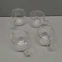 CNGLASS 8oz Double Wall Glass Coffee Mugs,Clear Insulated Espresso Glass Mugs with Handle for Latte,Cappuccino,Coffee,Set of 4