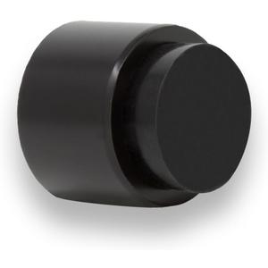 EVI Door Stoppers | Stainless Steel Door Handle Stopper - Adhesive and Screw Fastening - Protector Rubber - 1.1 x 1.1 Inch Black Door Stopper