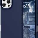 DOMAVER Case for iPhone 16 Pro Max 6.9'' Smooth Liquid Silicone Soft Gel Rubber Microfiber Lining Cushion Cover Shockproof Protective Phone Cases Compatible with iPhone 16 Pro Max- Navy Blue