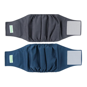 Wegreeco Washable Male Dog Belly Band (Stylish Pattern)- Pack of 2 - Washable Male Dog Belly Wrap, Dog Diapers Male (Charcoal, Navy, X-Small)