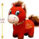 Horse Stuffed Animal Year of The Horse 2026 Smiling Horse Toys Plush Figurine 7.87 In,Chinese Lunar New Year Home Decor Mascot Holiday Zodiac Easter Basket Stuffers for Teens Toddler Easter Decor Gift