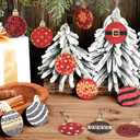 24 Pcs Diamond Art Christmas Ornaments Double Sided Christmas Balls Diamond Painting Xmas Ornaments DIY Red Black Gold Hanging Decorations for Adults Xmas Home Crafts Holiday Party Supplies