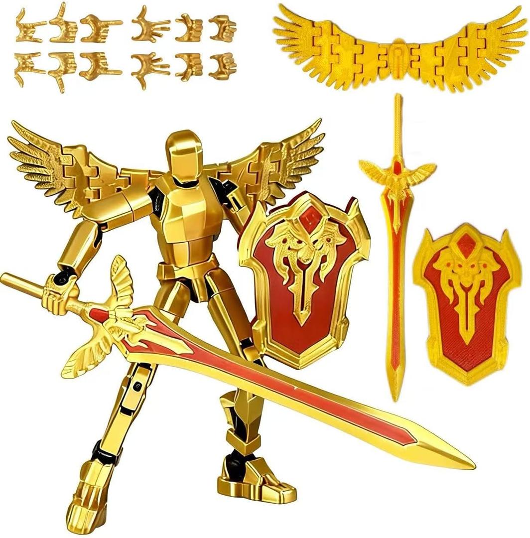 T13 Action Figure Set - (Assembled) 3D Printed Action Figure, Titan 13 Action Figure, Multi-Jointed Movable Dummy 13, Robot Action Figure, Birthday Gifts for Boys, Girls Desktop Decorations