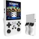 R36MAX Retro Handheld Game Console, 64GB Storage, 4.0-Inch HD IPS Screen, 4000mAh Battery, Gray, Classic Video Games with Protective Case, Ages 12+ （White）